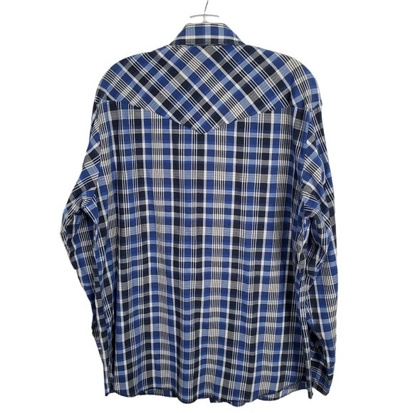 Wrangler Western Mens Size L Shirt Country Pearl Snap Long Sleeve Rodeo Cowboy - Picture 2 of 7